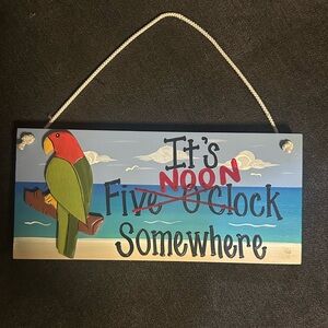 12x6 it's noon somewhere wooden sign